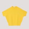 Knitted Funnel Neck Dolman Top - Cadmium Yellow