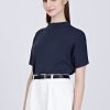 Knitted Funnel Neck Dolman Top - Cream