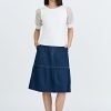 Knitted Floral Sleeve Top - Cream