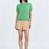 Knitted Short Sleeve Top - Pistachio