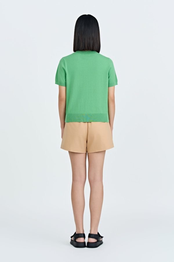 Knitted Short Sleeve Top - Pistachio