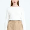 Knitted Boat Neck Top - Cream