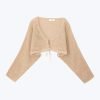 Knitted Mesh Cardigan - Khaki
