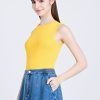 Knitted Sleeveless Top - Cadmium Yellow