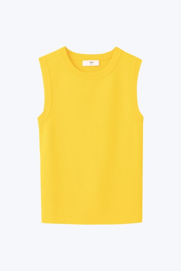 Knitted Sleeveless Top - Cadmium Yellow
