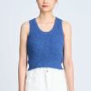 Knitted Furry Top - Denim