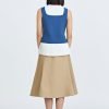Knitted Two-Piece Pleated Top - Denim