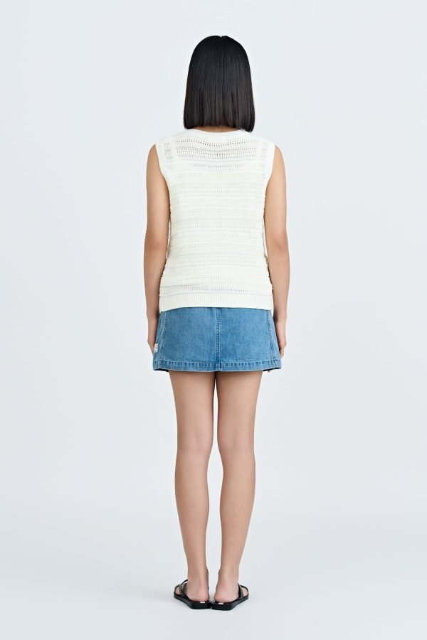 Knitted Textured Top - Cream