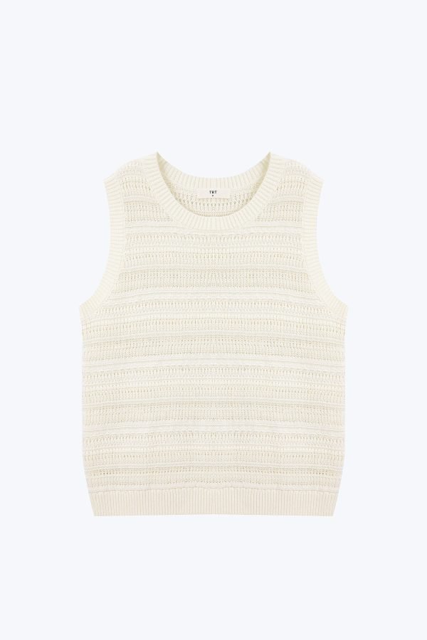 Knitted Textured Top - Cream