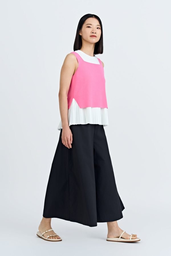 Double Button Flare Pants - Black