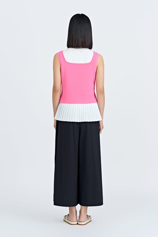 Double Button Flare Pants - Black