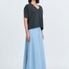 Double Button Flare Pants - Dusty Blue