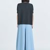 Double Button Flare Pants - Dusty Blue