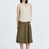 Panelled Skirt - Army Green