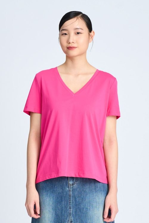 V-Neck Tee - Hot Pink