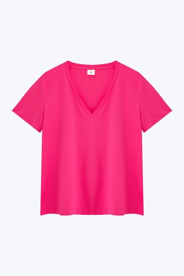 V-Neck Tee - Hot Pink
