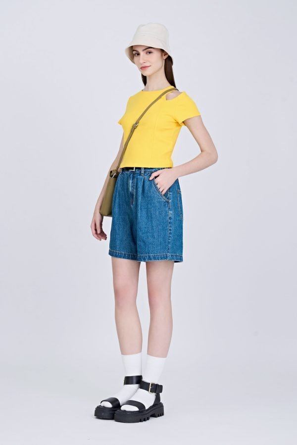 Shoulder Cut-Out Tee - Cadmium Yellow