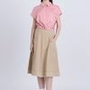 Front Twist Knot Blouse - Blush