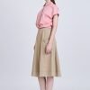 Front Twist Knot Blouse - Blush