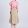 Front Twist Knot Blouse - Blush