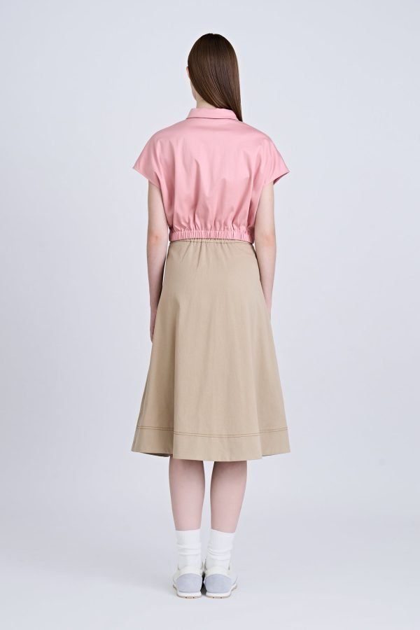Front Twist Knot Blouse - Blush