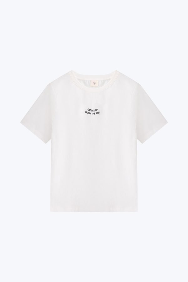 Text Print Tee - Cream