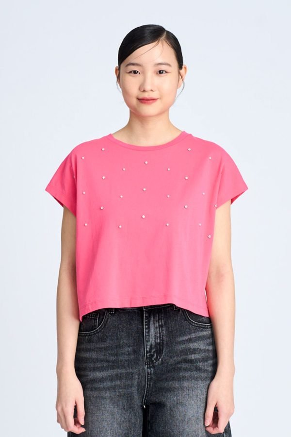 Embellished Tee - Hot Pink