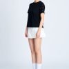 Rhinestone Sleeve Tee - Black