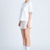 Back Mesh Tee - Cream