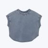 Denim Ribbed Collar Tee - Denim