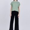 Ribbed Collar Tee - Pistachio