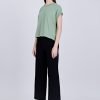 Ribbed Collar Tee - Pistachio