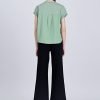 Ribbed Collar Tee - Pistachio
