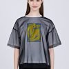 Overlay Mesh Tee - Cream