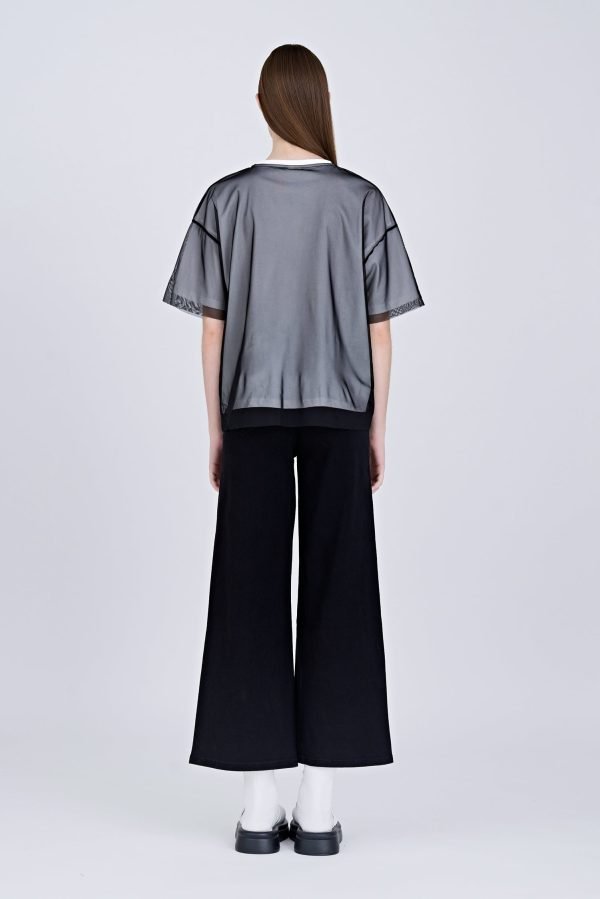 Overlay Mesh Tee - Cream