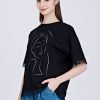 Overlay Mesh Tee - Black