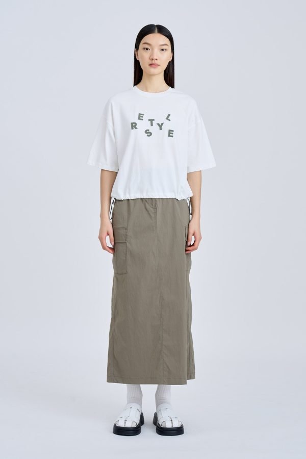 Drawcord Tee - Cream
