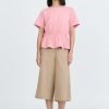 Overlap Draw Waist Tee - Blush