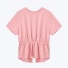 Overlap Draw Waist Tee - Blush