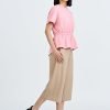 Overlap Draw Waist Tee - Blush