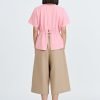 Overlap Draw Waist Tee - Blush