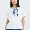 Overlap Draw Waist Tee - Cream