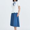 Overlap Draw Waist Tee - Cream