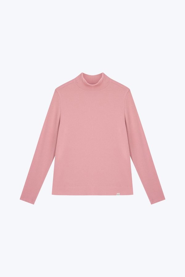 Mock Neck Long Sleeve Tee - Blush