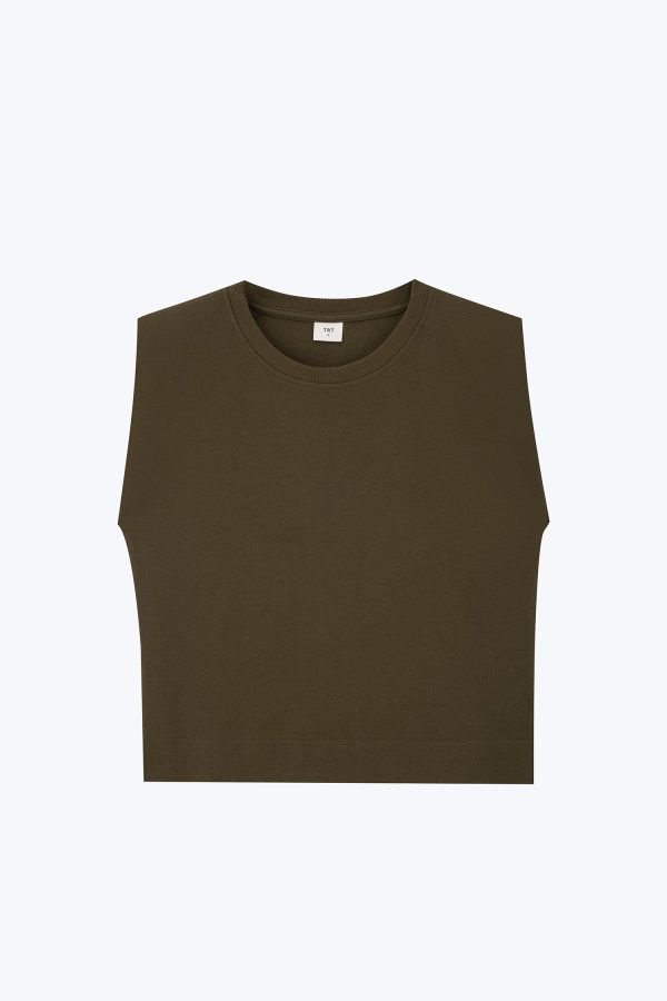 Shoulder Padded Tee - Army Green