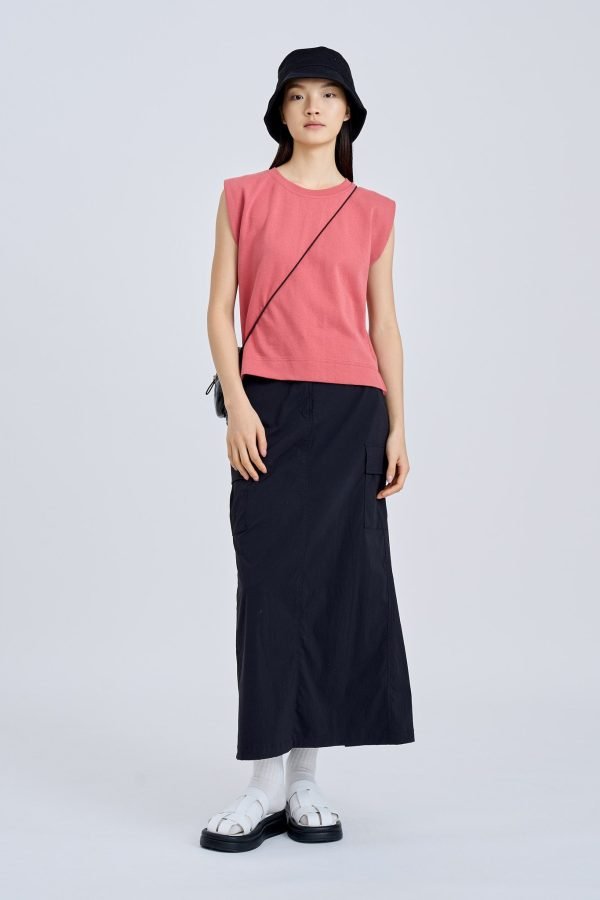 Shoulder Padded Tee - Dusty Cedar