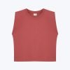 Shoulder Padded Tee - Dusty Cedar