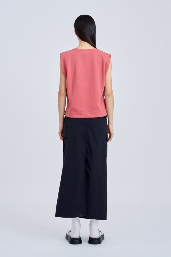 Shoulder Padded Tee - Dusty Cedar