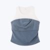 Denim Mock Two-Piece Top - Denim