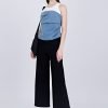 Denim Mock Two-Piece Top - Denim